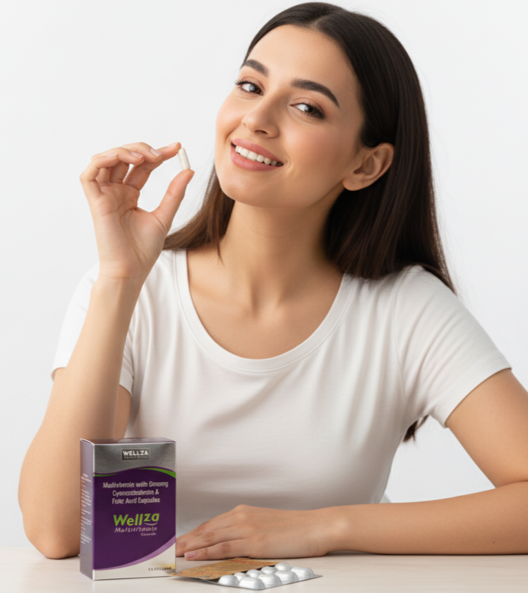 Wellza Multivitamin with Ginseng, Cyanocobalamin & Folic Acid – Daily Energy & Immunity Support